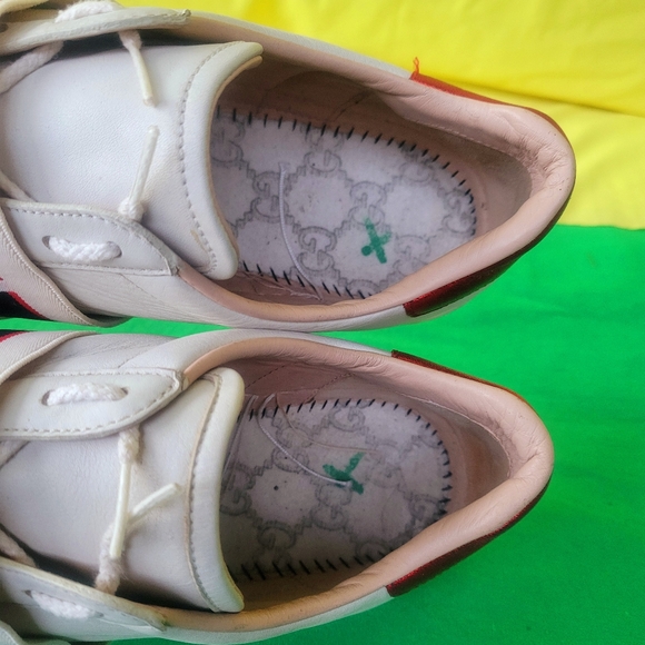 GUCCI ACE LEATHER LOGO STRIPES SNEAKER MEN'S - Picture 4 of 15